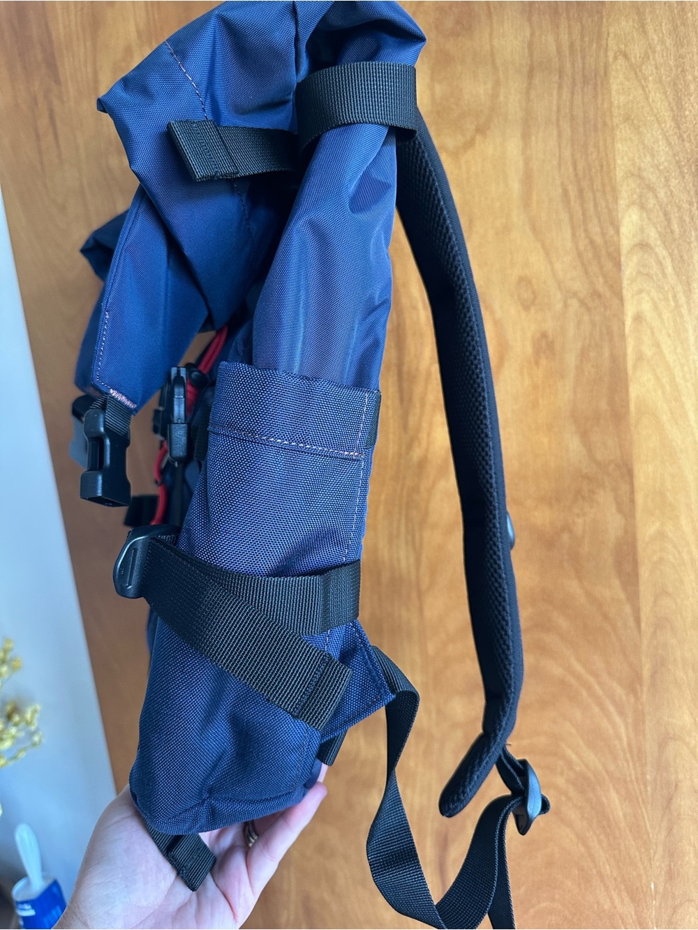 Topo Designs Navy Roll-Top Backpack with Subaru Logo - Picture 5 of 7